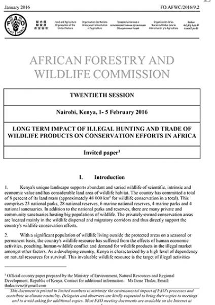 Long Term Impact of Illegal Hunting And Trade of Wildlife Products on Conservation Efforts in Africa 